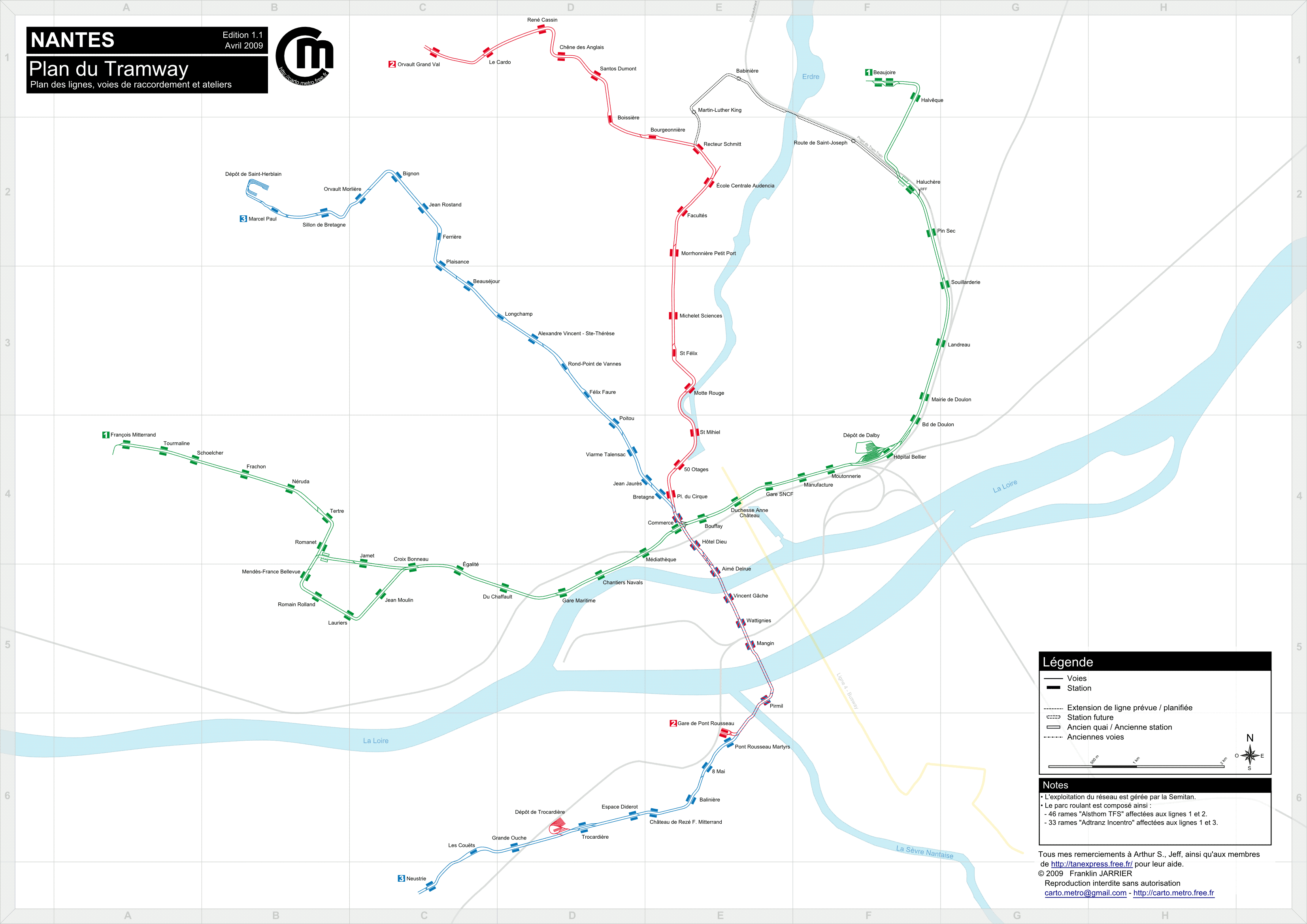 Metro map of Nantes