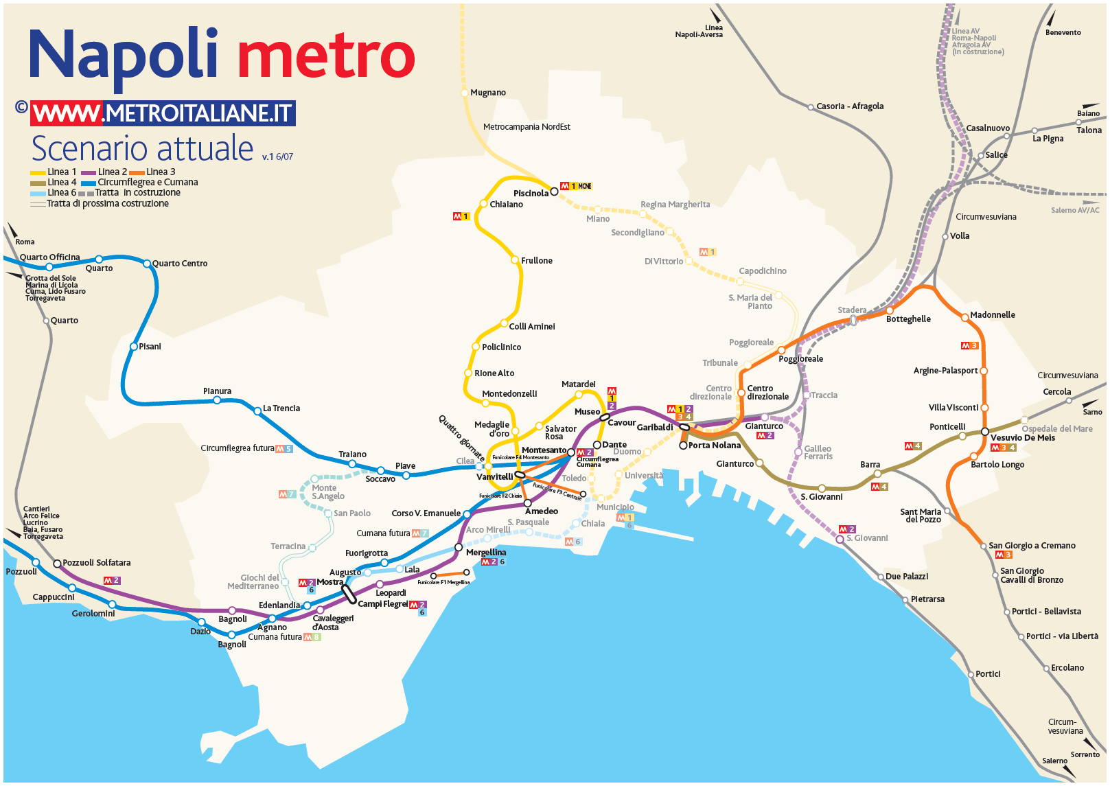 Metro map of Naples