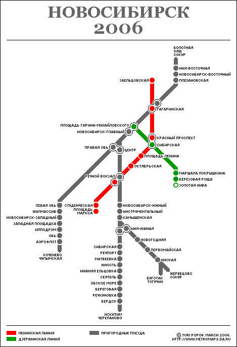 Metro map of Novosibirsk