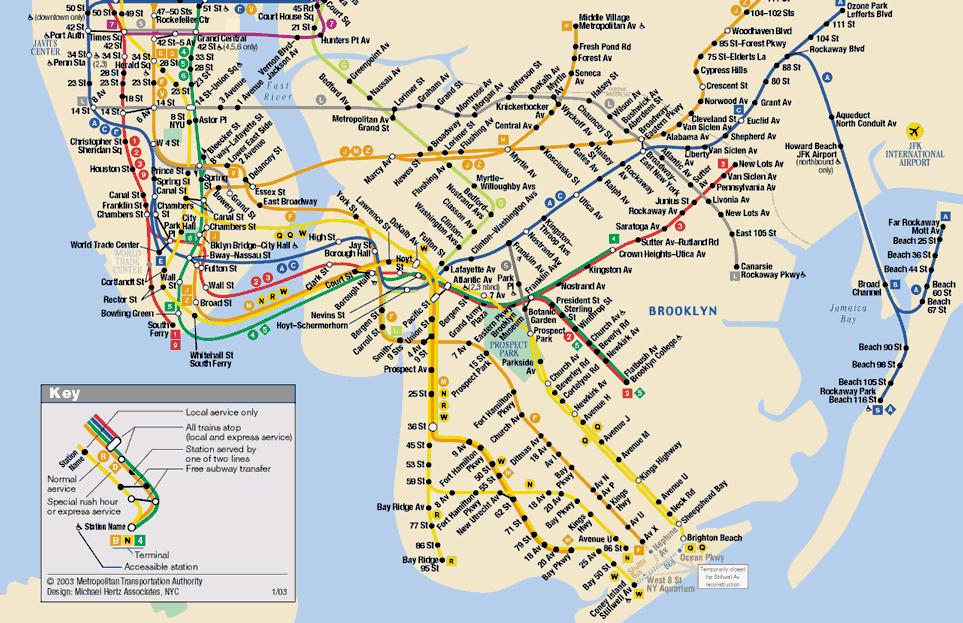 Metro map of New York