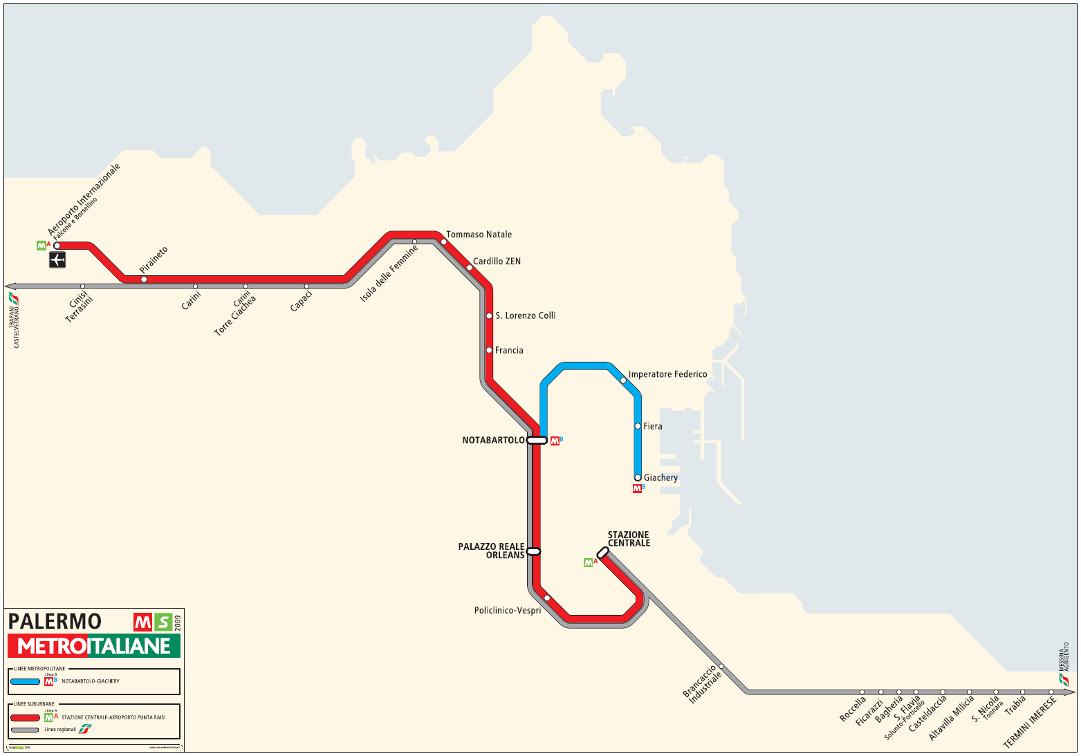 Metro map of Palermo