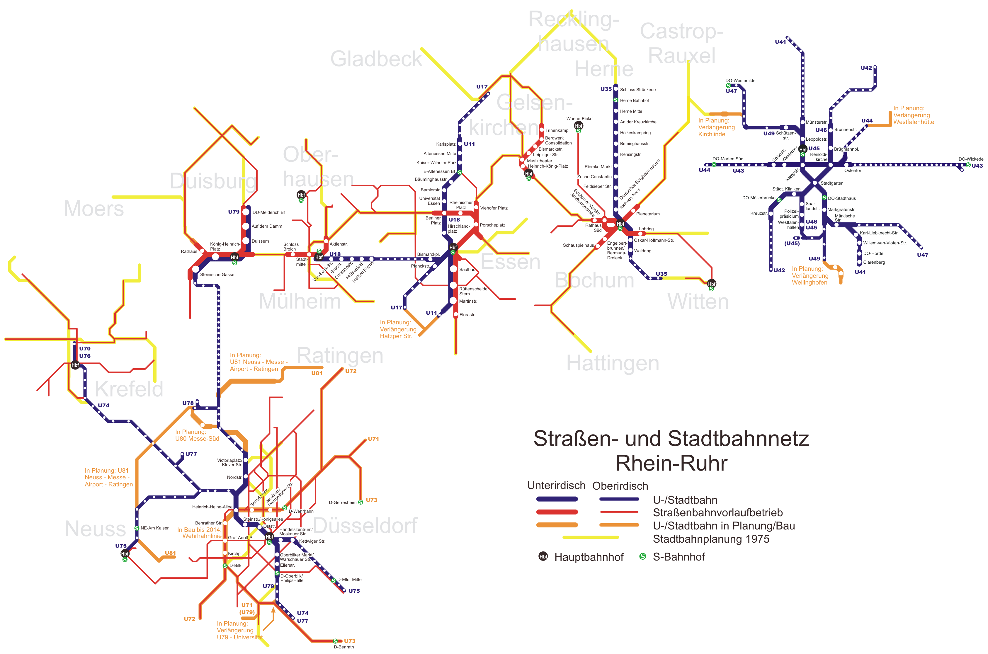 Metro map of Rhein-Ruhr