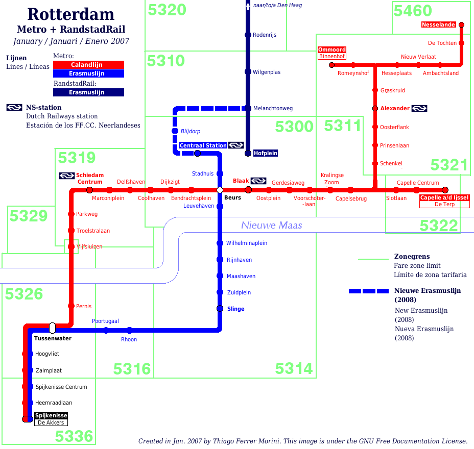 Metro map of Rotterdam 