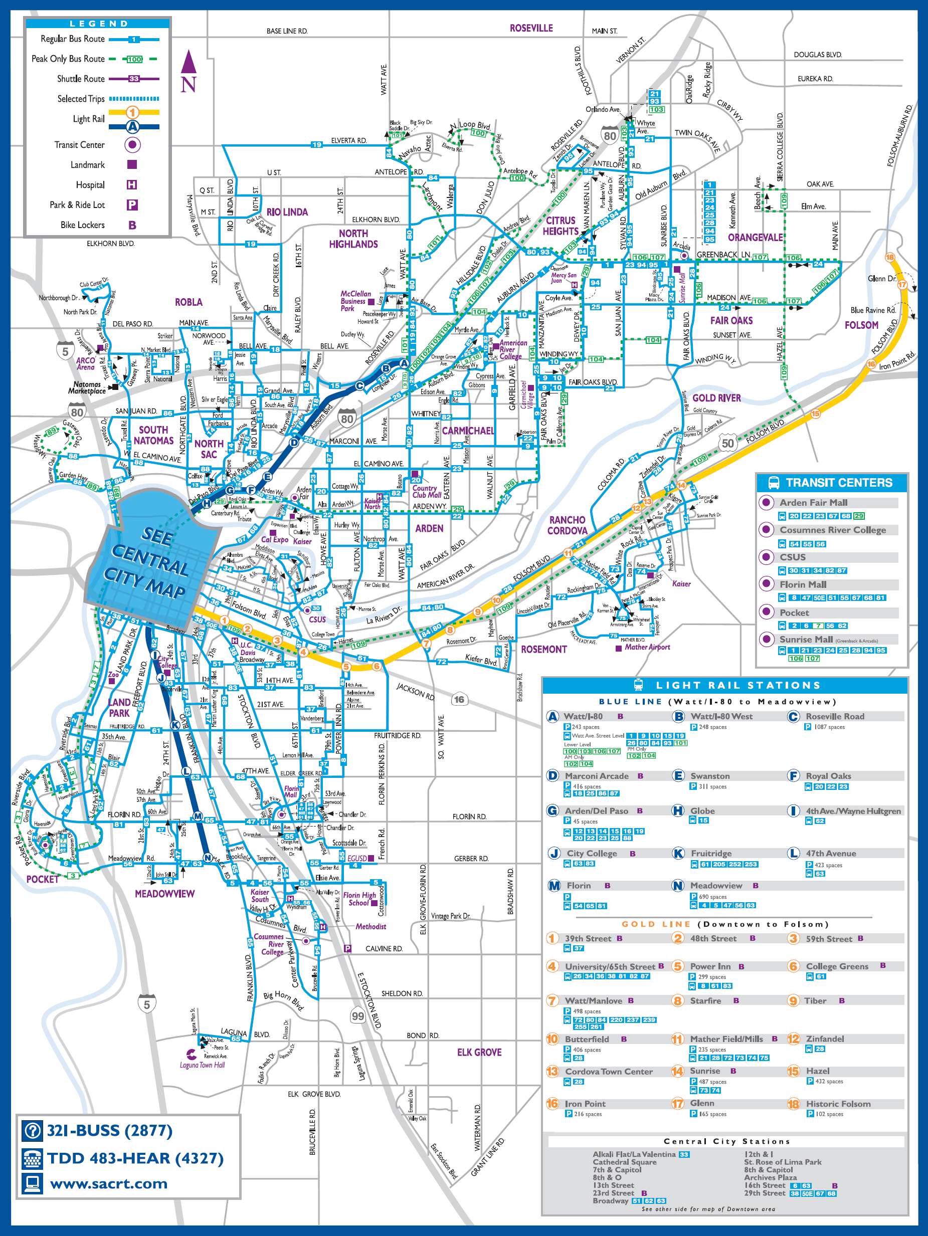 Metro map of Sacramento