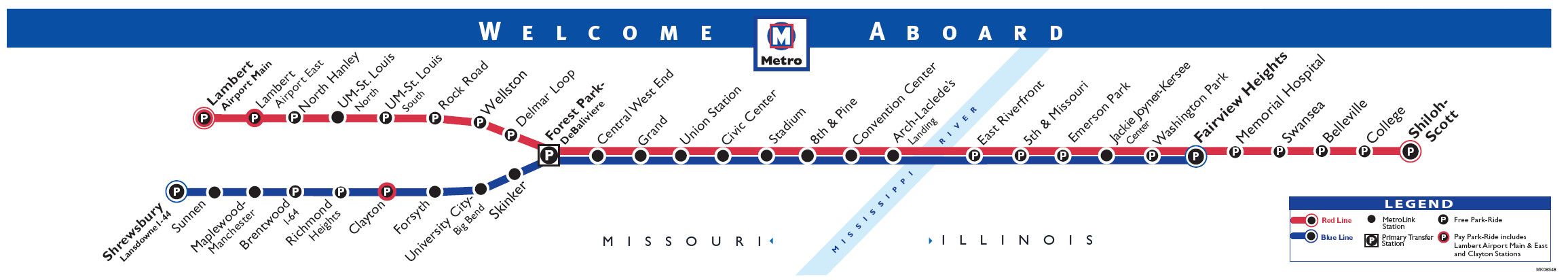 Metro map of Saint Louis