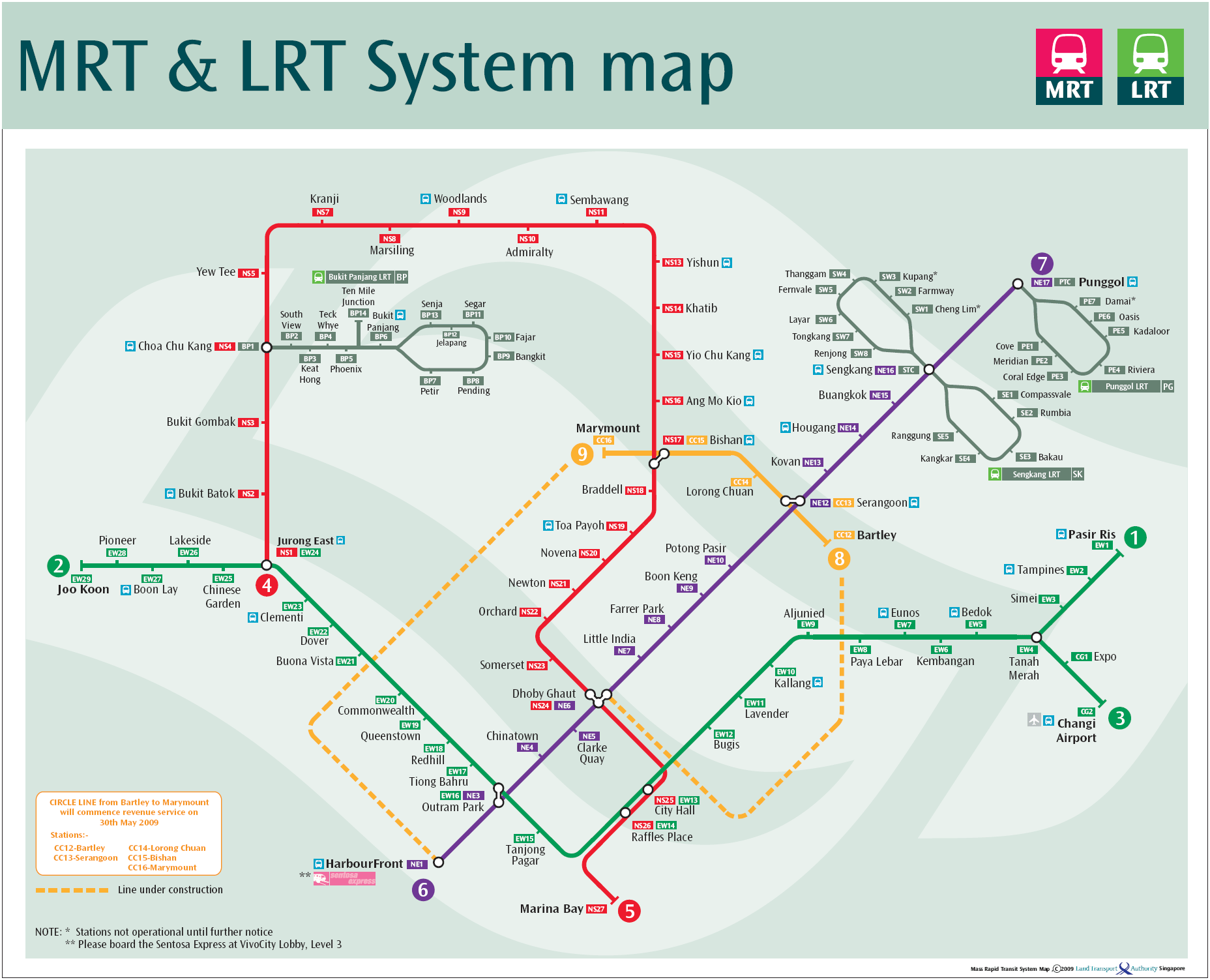 Metro map of Singapore