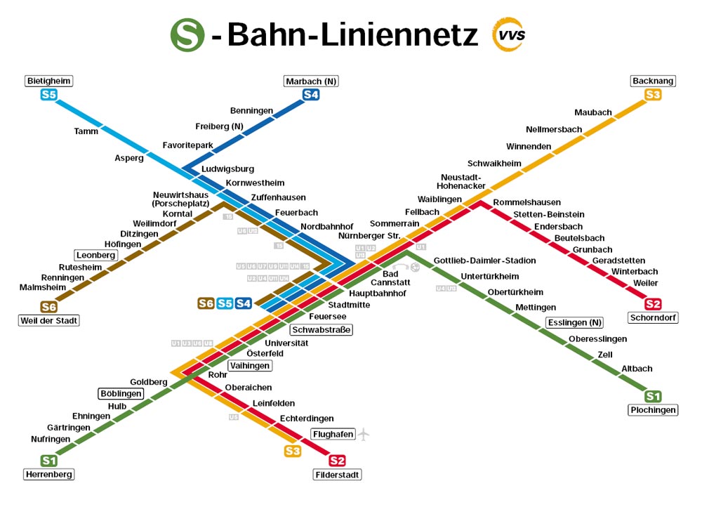 Metro map of Stuttgart