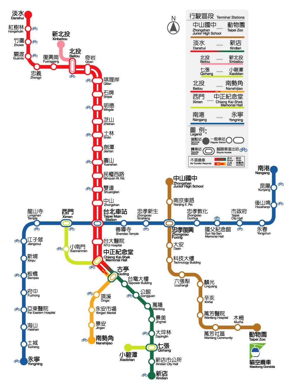 Metro map of Taipei