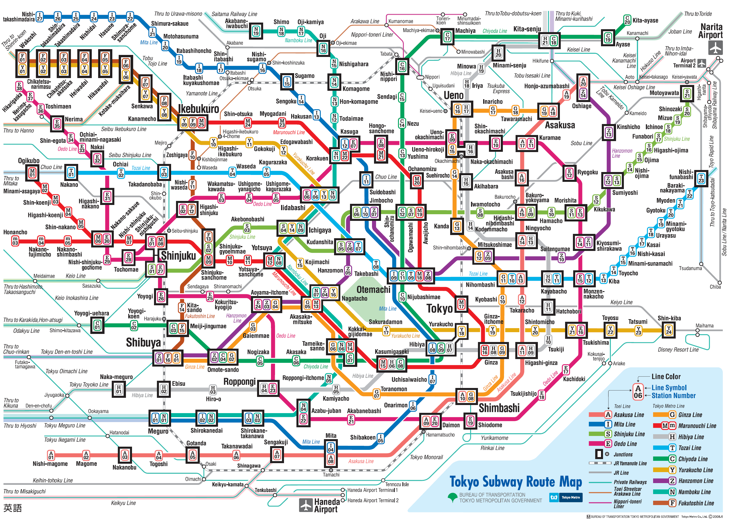 Metro map of Tokyo