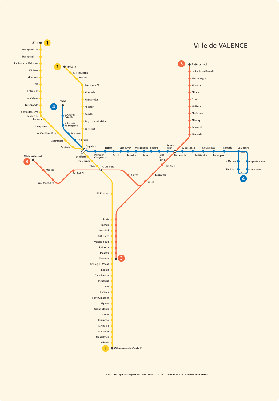 Metro map of Valencia