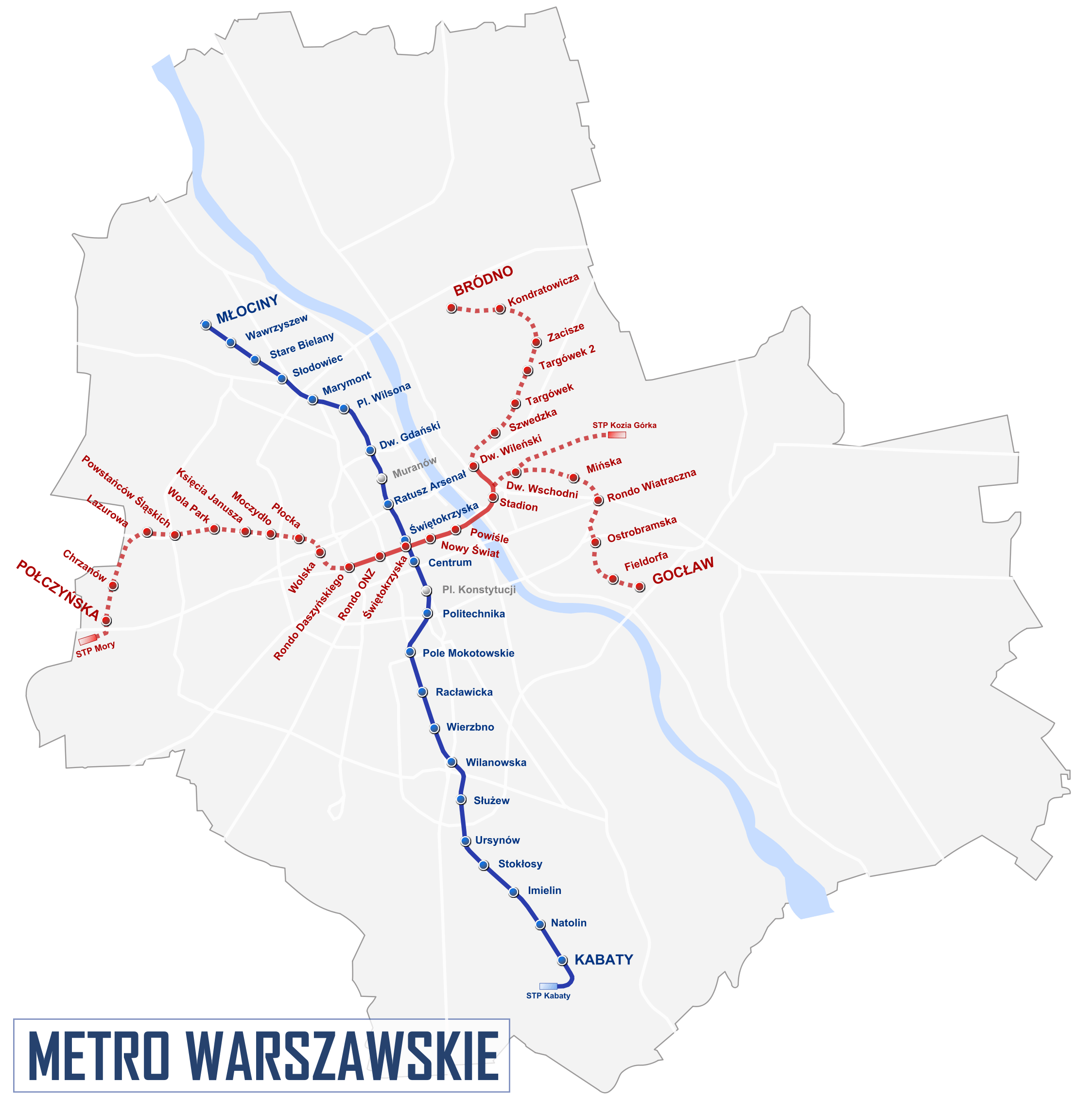 Metro map of Warsaw