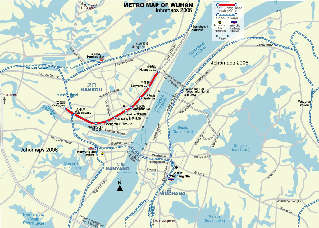 Metro map of Wuhan