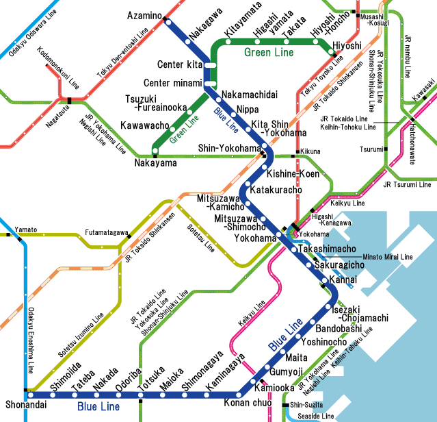 Metro map of Yokohama