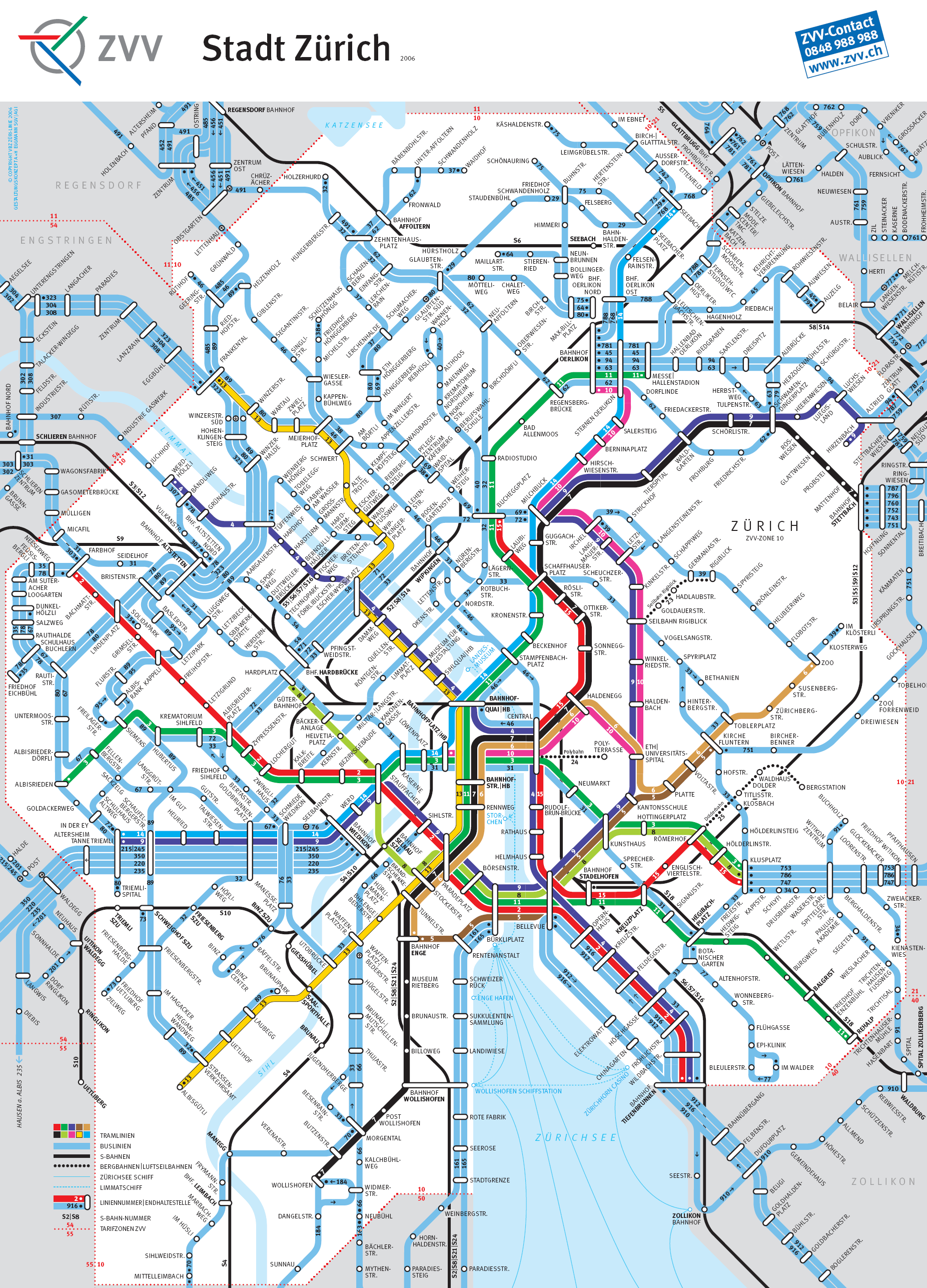 Metro map of Zurich
