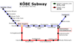 Metro map of Kobe