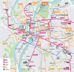 Metro map of Lyon