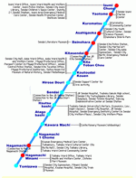 Metro map of Sendai