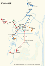 Metro map of Strasbourg
