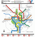 Metro map of Washington