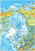 Map of North-Arctic Ocean