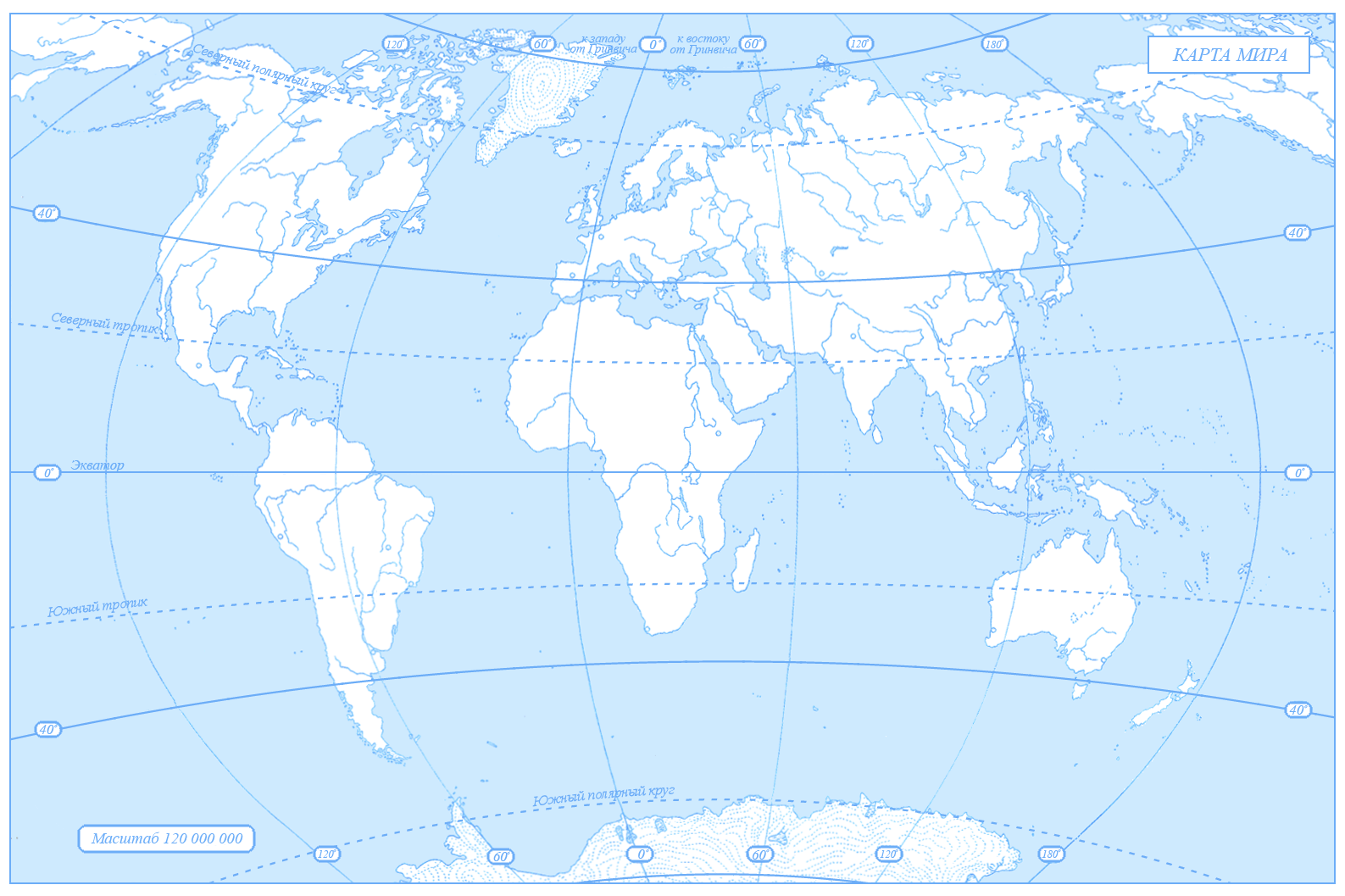 world map contour