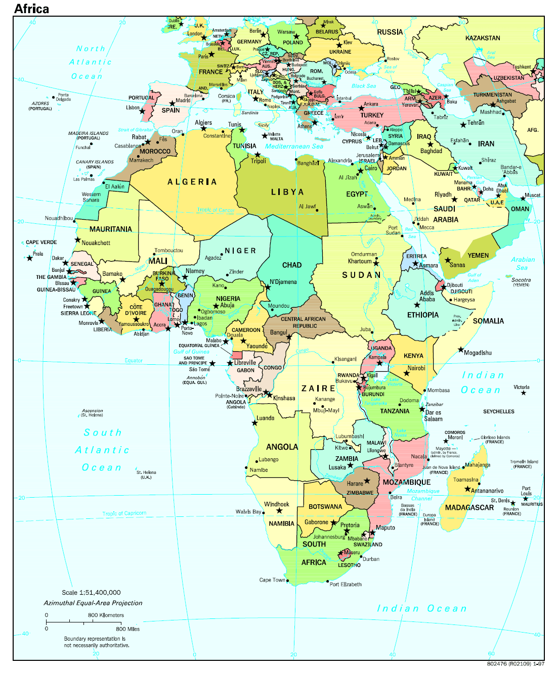 Political map of the Africa