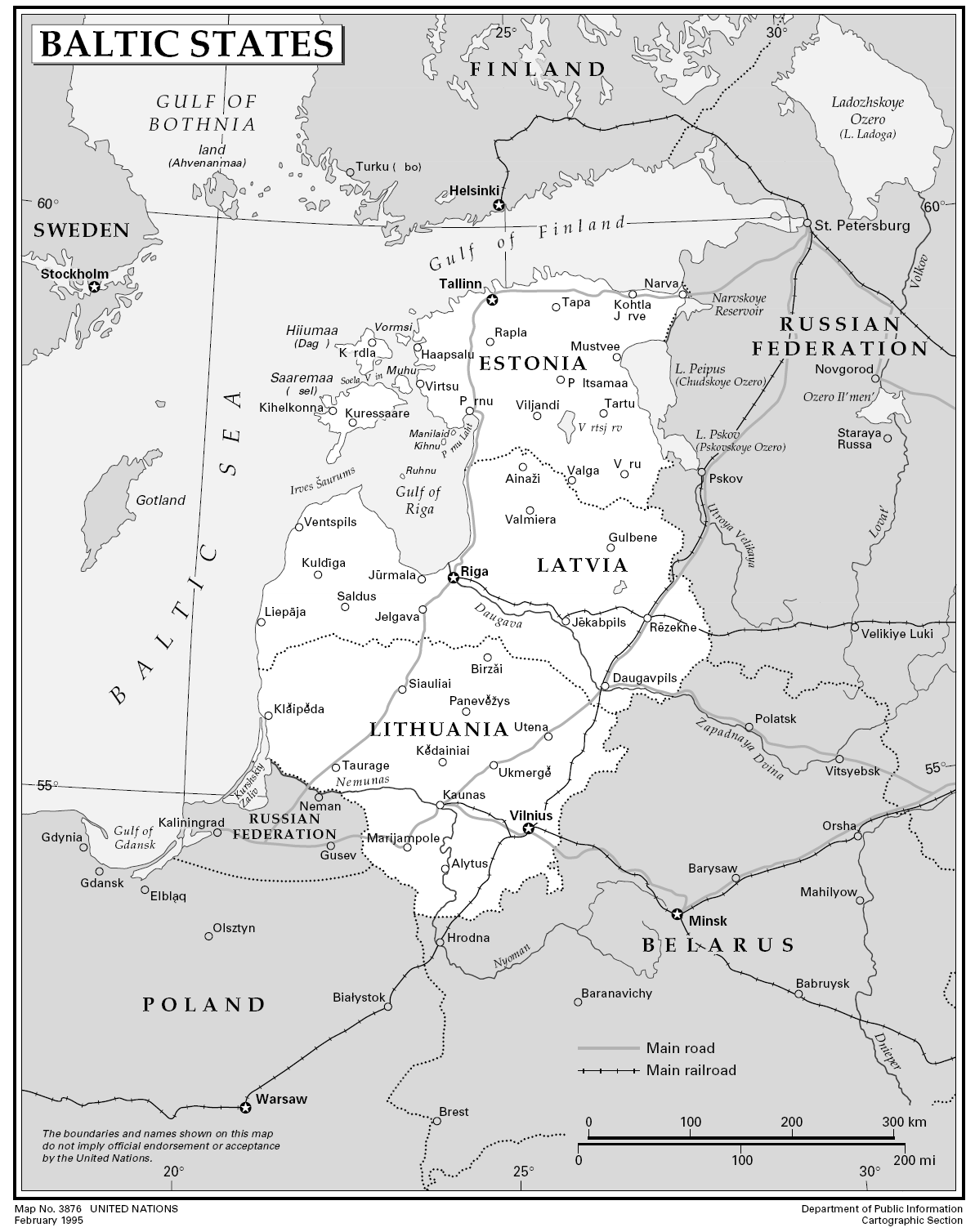 Map of countries in the Baltic