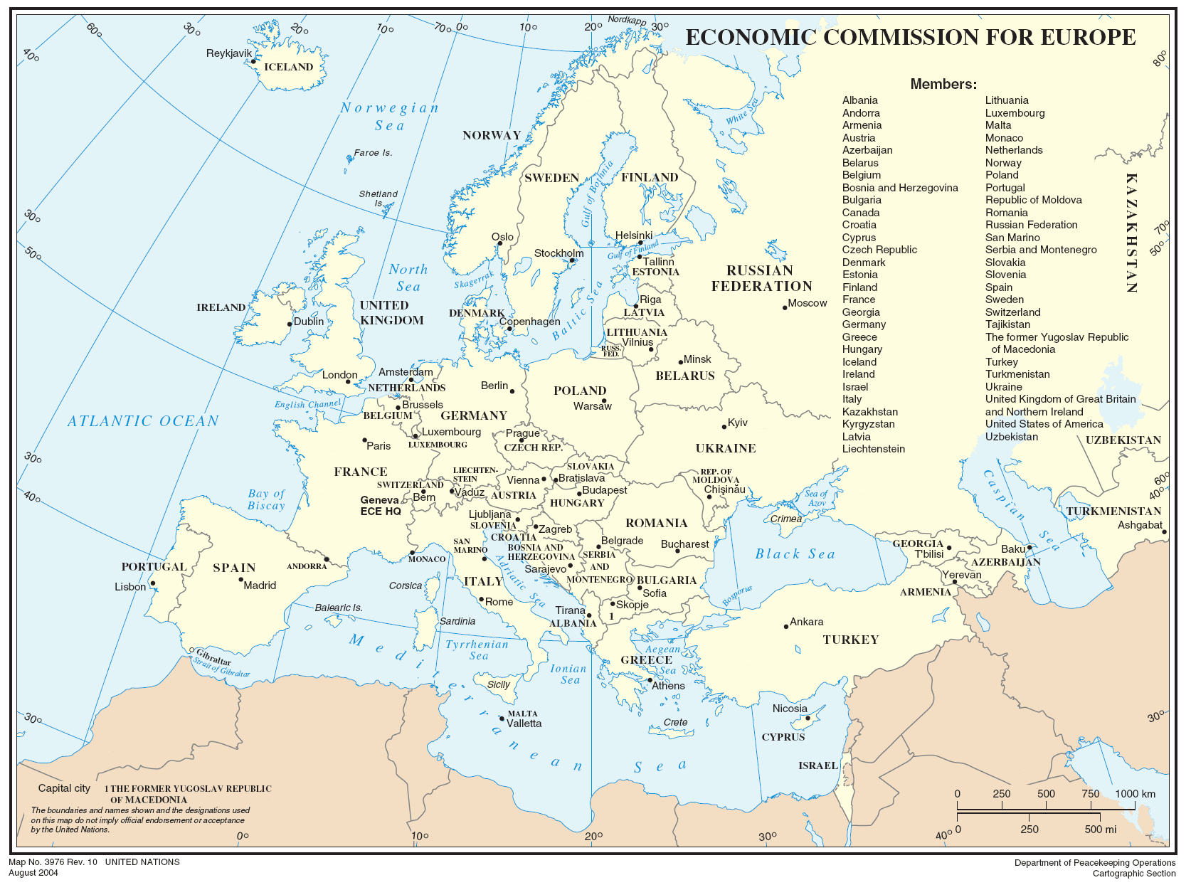 Map of states in Europe