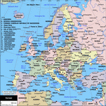 Map of cities in Europe