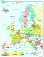 Political map of the Europe