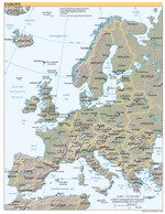 Geographic map of Europe