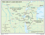 Map of lakes region in Africa