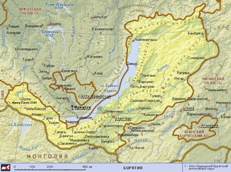 Map of Buryat Republic