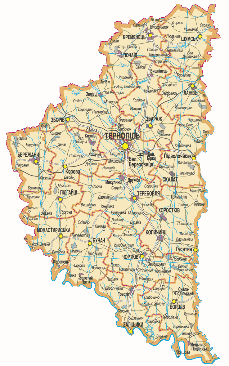 Map of Ternopil Oblast