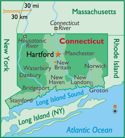 Map of Connecticut