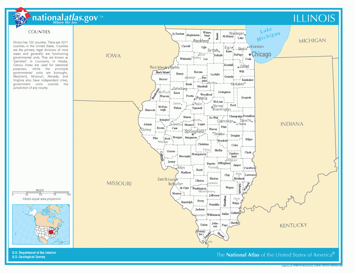 Map of counties of Illinois