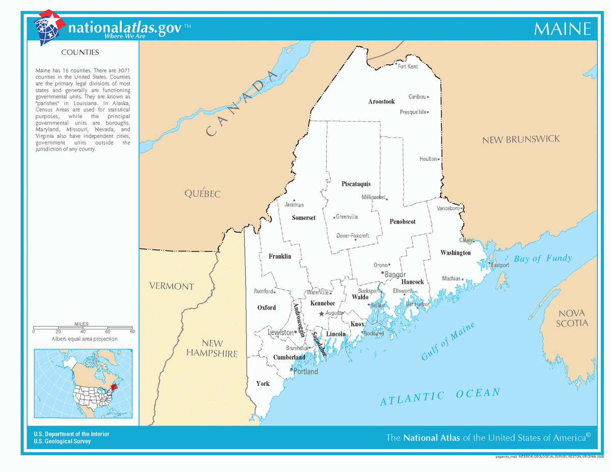 Map of counties of Maine