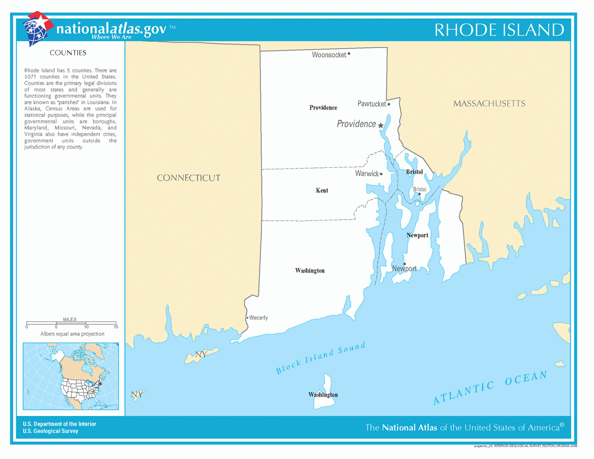 Map of counties of Rhode Island