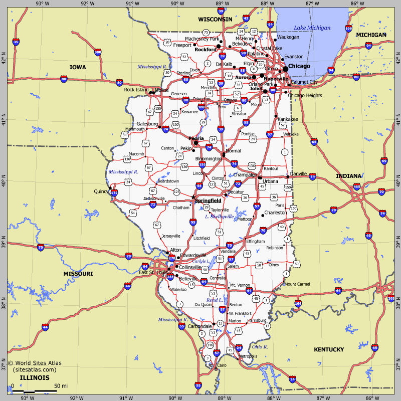 Map of Illinois state