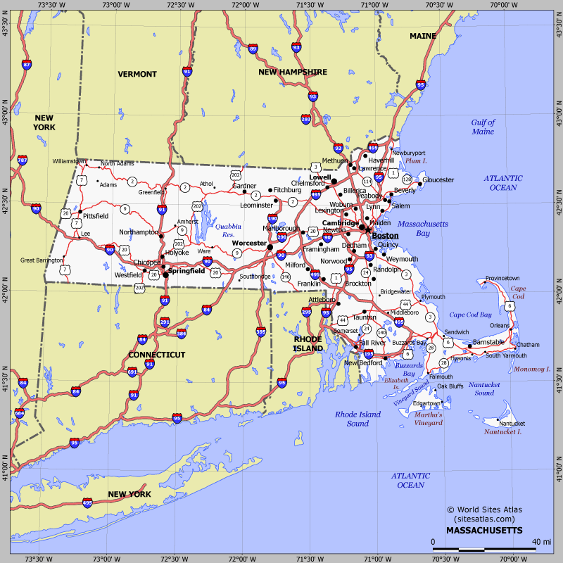 Map of Massachusetts state