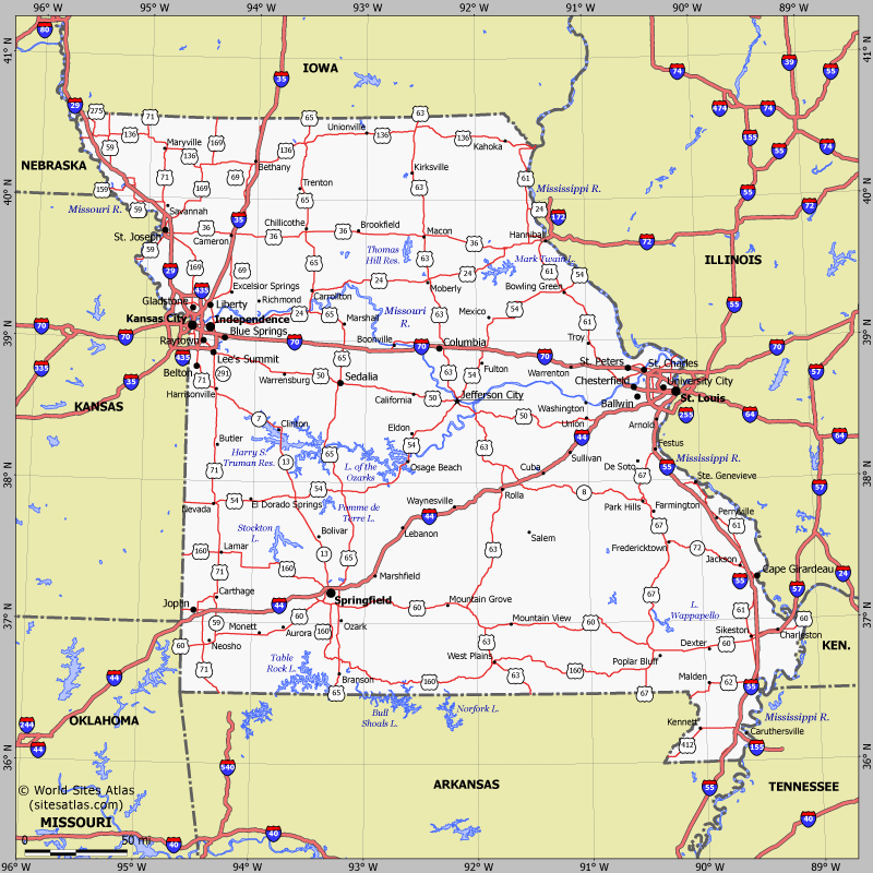 Map of Missouri state