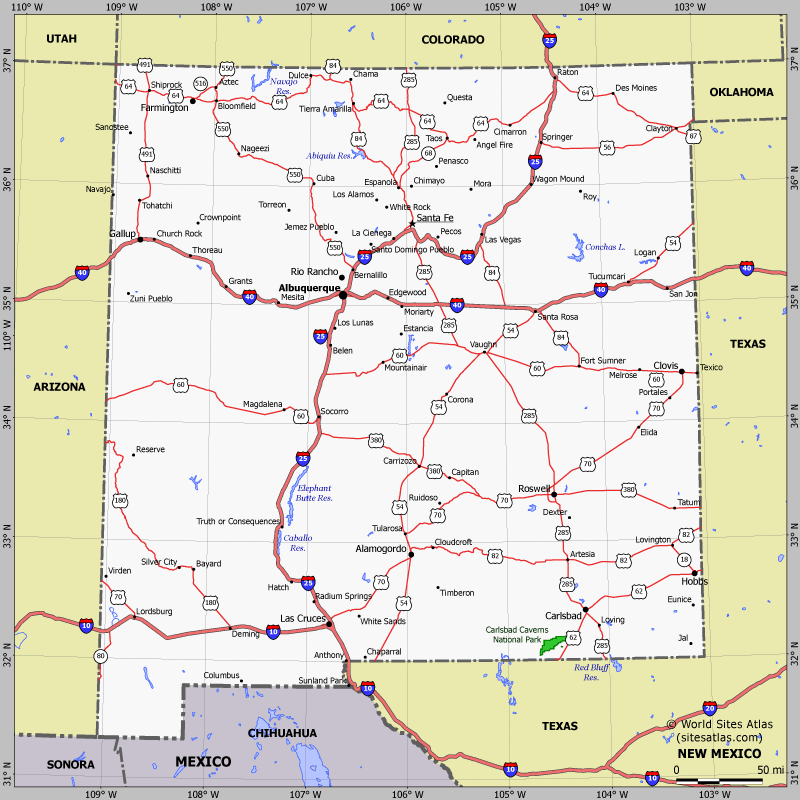 Map of New Mexico state