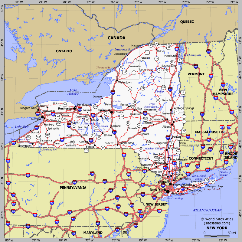 Map of New York state