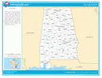 Map of counties of Alabama
