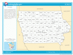 Map of counties of Iowa