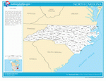Map of counties of North Carolina