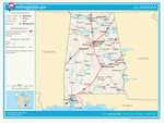Map of roads of Alabama