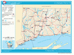 Map of roads of Connecticut