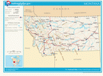 Map of roads of Montana