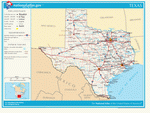 Map of roads of Texas